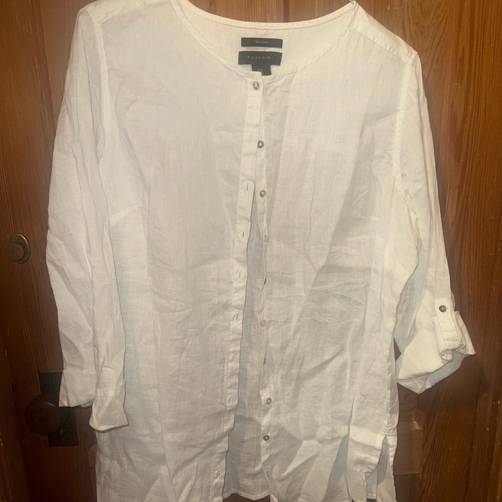 White Linen Casual Shirt